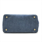 Prada 2-Way Denim Simple Canapa Shoulder Bag Blue — view 4