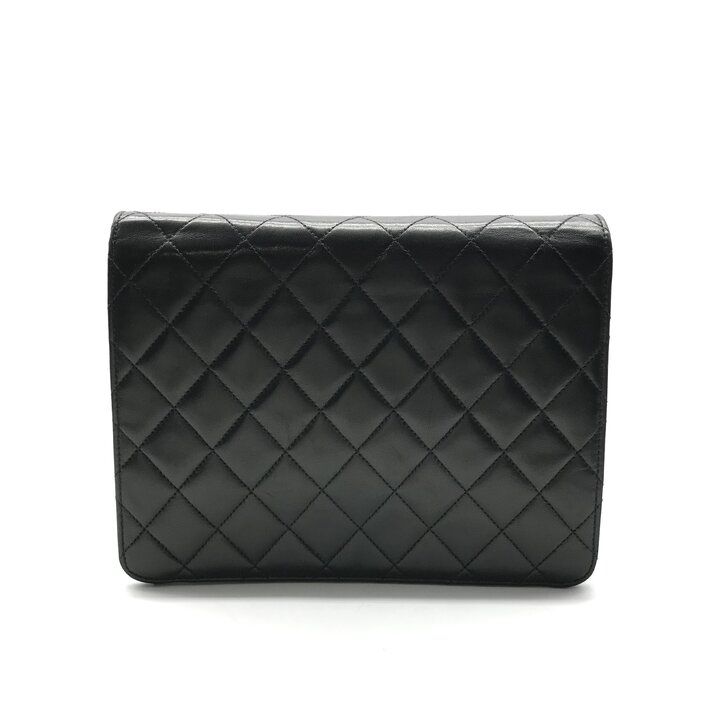 Chanel Shoulder Bag Quilted Push Lock Vintage CC Logo Black — view 2