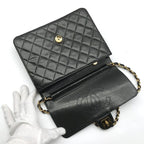 Chanel Shoulder Bag Quilted Push Lock Vintage CC Logo Black — view 7