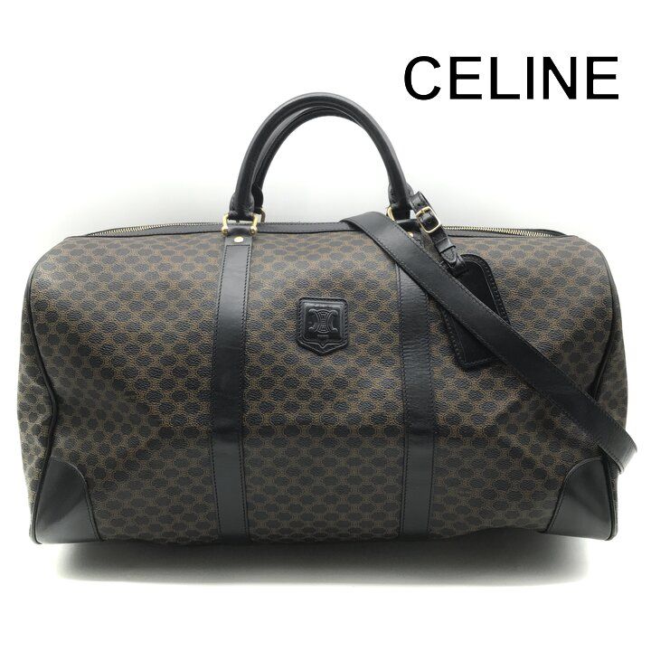 Celine Macadam Boston Hand Bag Black Bag