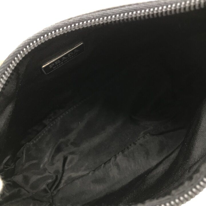 Prada Nylon Pouch Shoulder Bag Black Case — view 8