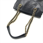 Prada Tote Chain Shoulder Bag Gold Leather Black — view 7