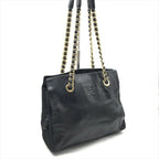 Prada Tote Chain Shoulder Bag Gold Leather Black — view 2