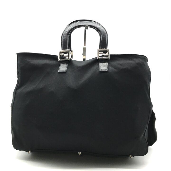 Fendi Cotton Tote Bag Hand Black — view 2