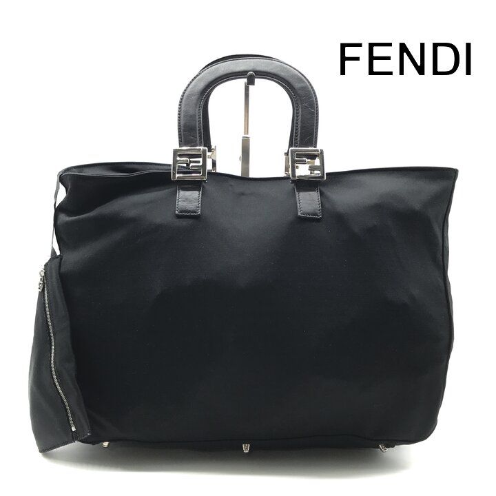 Fendi Cotton Tote Bag Hand Black