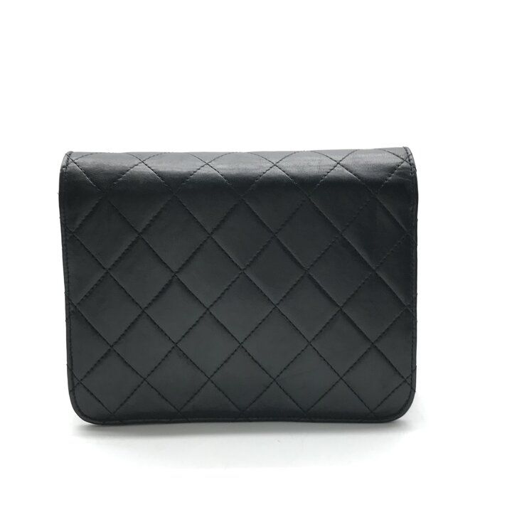 Chanel CC Logo Mini Quilted Lambskin Push Lock Chain Shoulder Bag Black — view 2