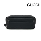 Gucci Clutch Double Zipper Lightweight Simple Pouch Nylon Black