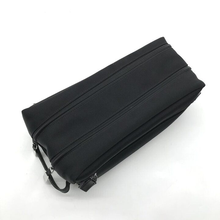 Gucci Clutch Double Zipper Lightweight Simple Pouch Nylon Black — view 6