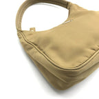 Prada Hand Triangle Plate Pouch Nylon Lightweight Simple Beige — view 6
