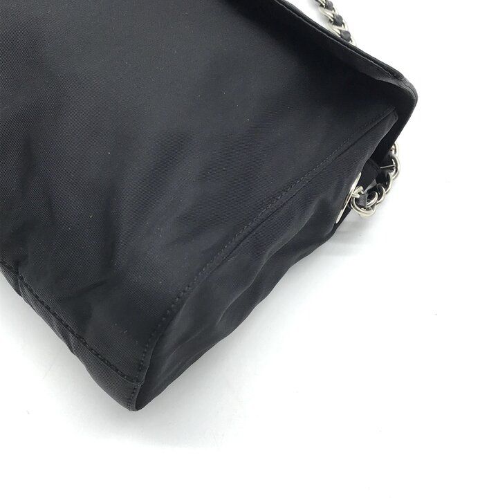 Prada Nylon Tessuto Chain Shoulder Bag Black — view 6