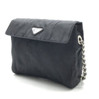 Prada Nylon Tessuto Chain Shoulder Bag Black — view 2