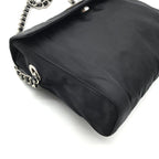 Prada Nylon Tessuto Chain Shoulder Bag Black — view 5