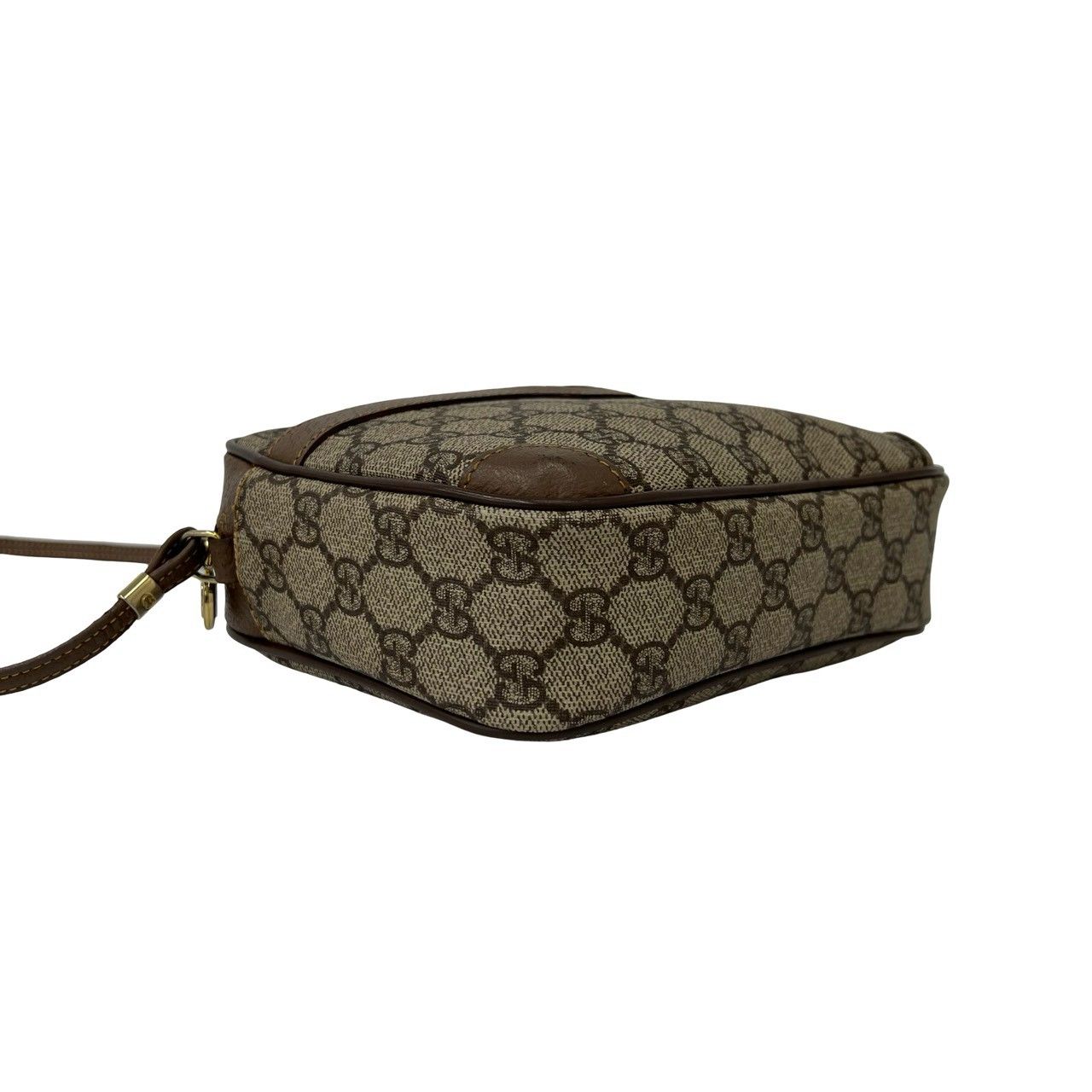 Gucci Vintage GG Pattern Logo Leather Shoulder Bag Pochette Brown — view 7