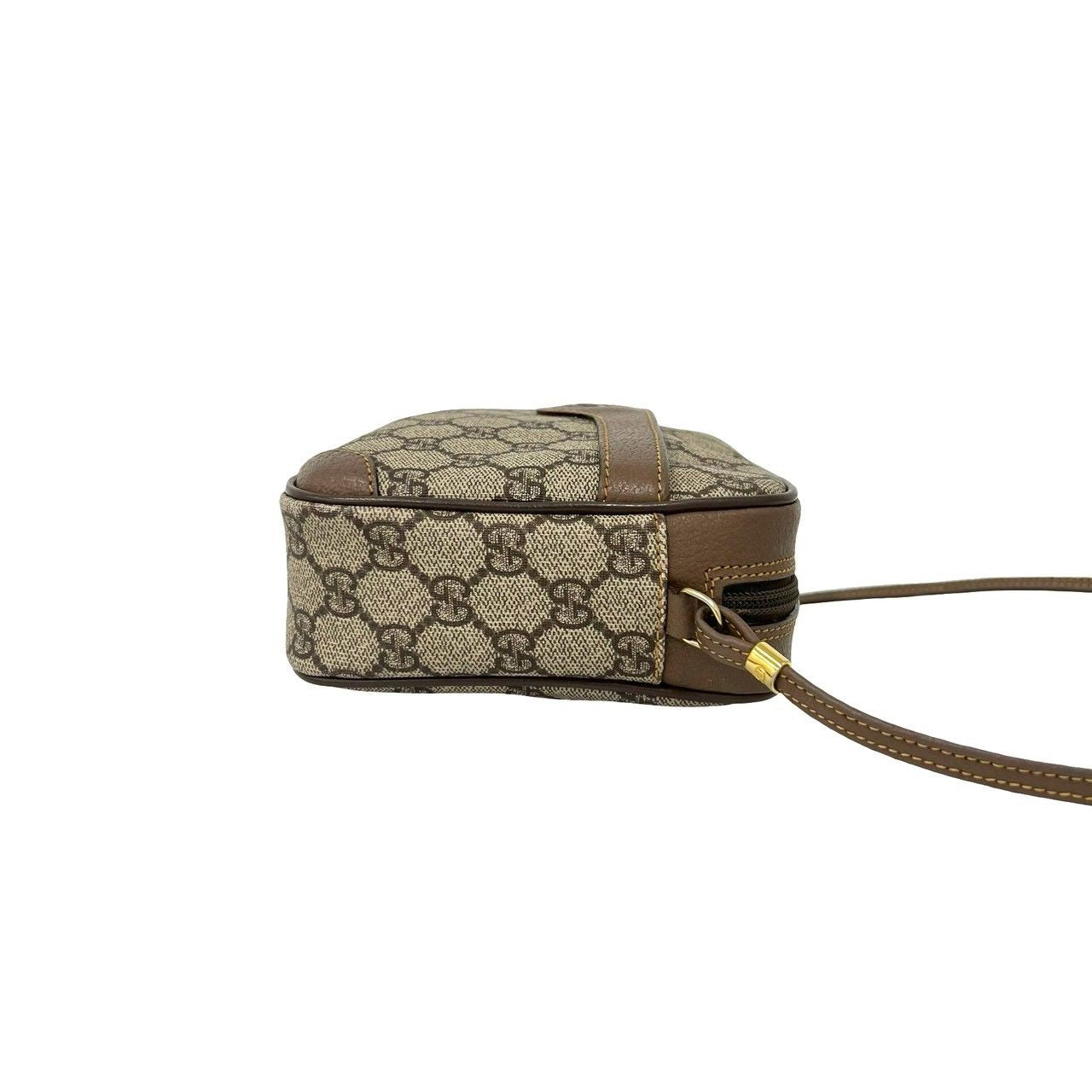 Gucci Vintage GG Pattern Logo Leather Shoulder Bag Pochette Brown — view 6