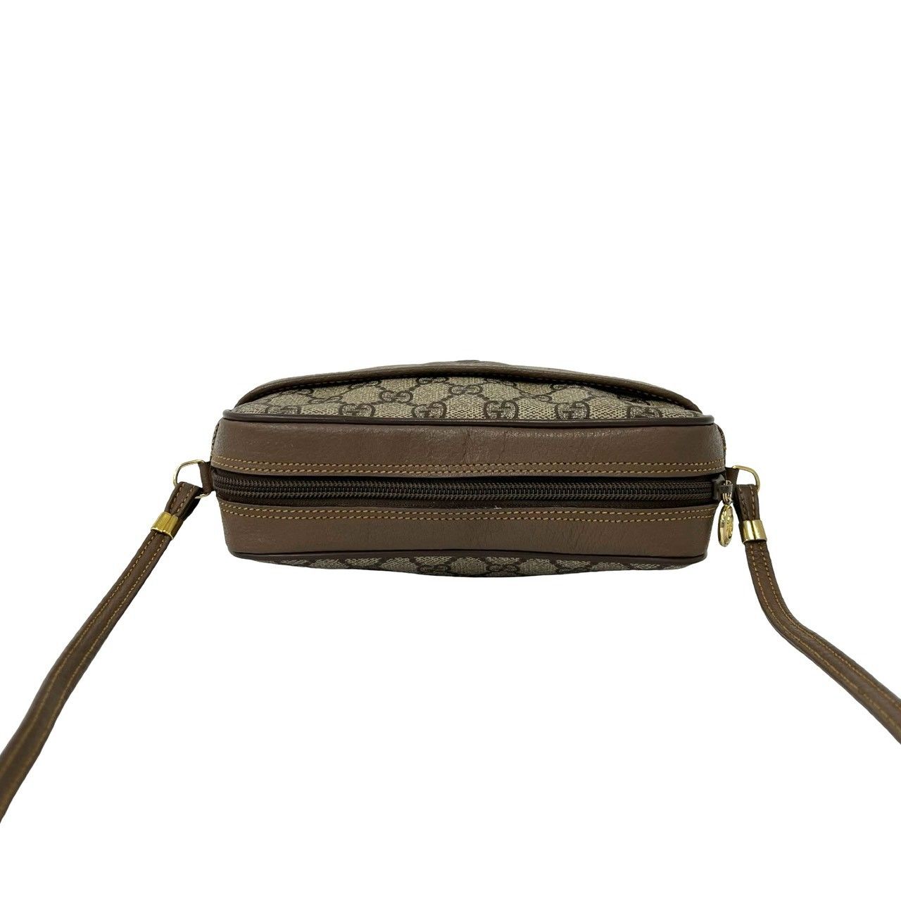 Gucci Vintage GG Pattern Logo Leather Shoulder Bag Pochette Brown — view 4