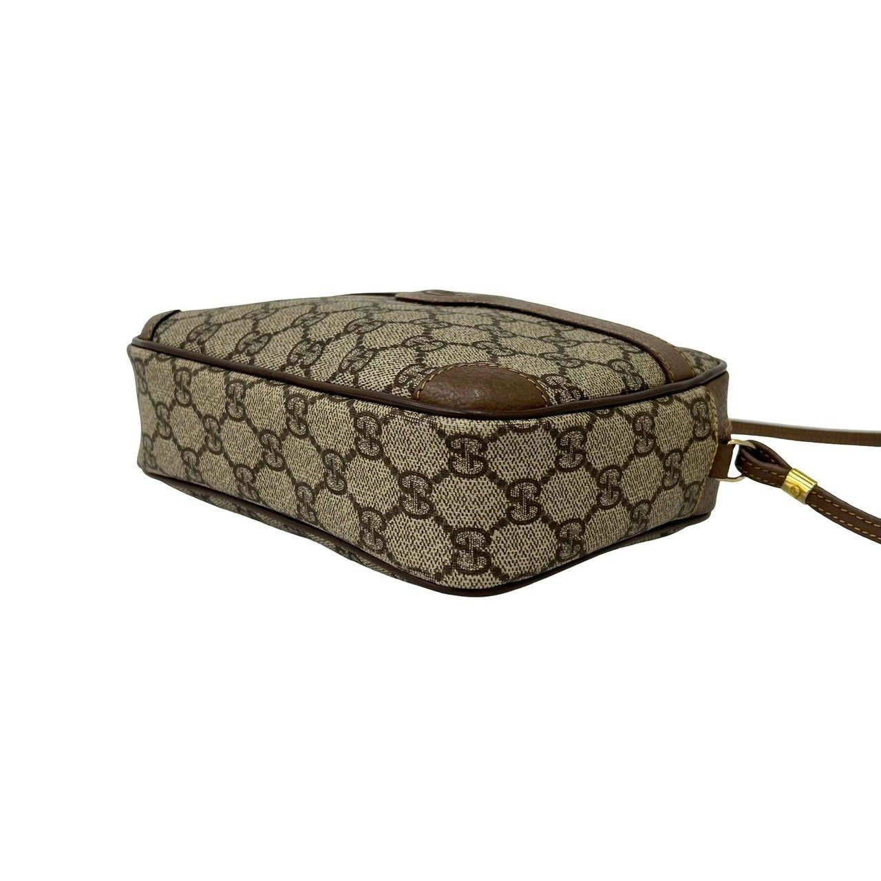 Gucci Vintage GG Pattern Logo Leather Shoulder Bag Pochette Brown — view 8
