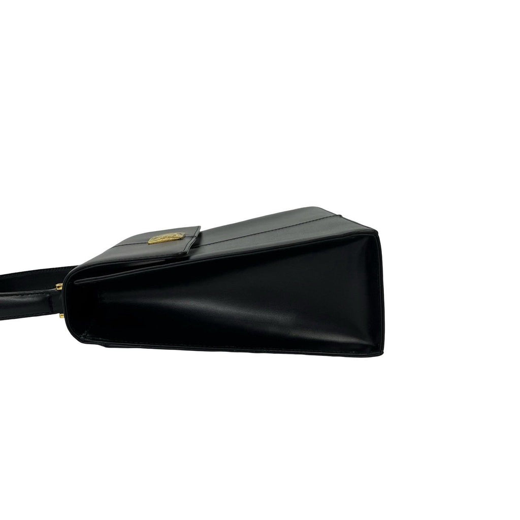 Saint Laurent Vintage YSL Logo Leather Handbag Black — view 5