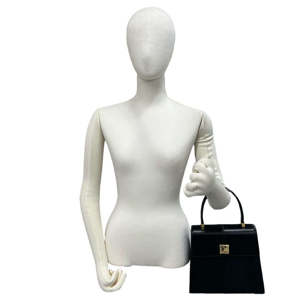 Saint Laurent Vintage YSL Logo Leather Handbag Black — view 2