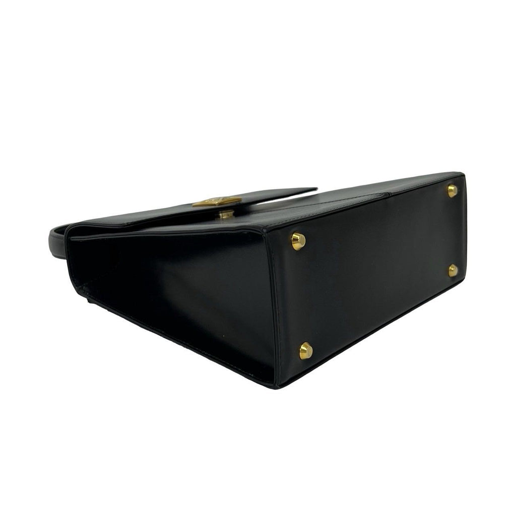 Saint Laurent Vintage YSL Logo Leather Handbag Black — view 7