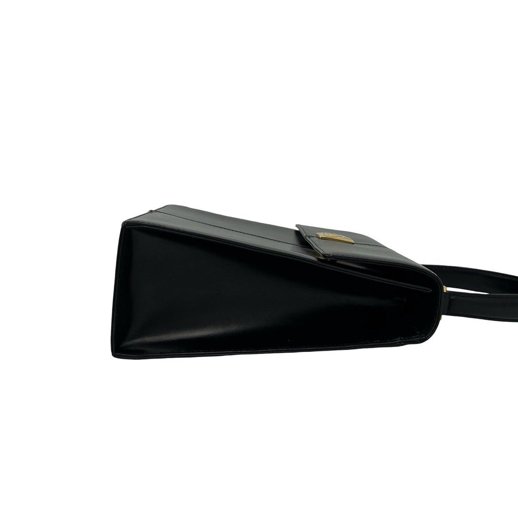 Saint Laurent Vintage YSL Logo Leather Handbag Black — view 6