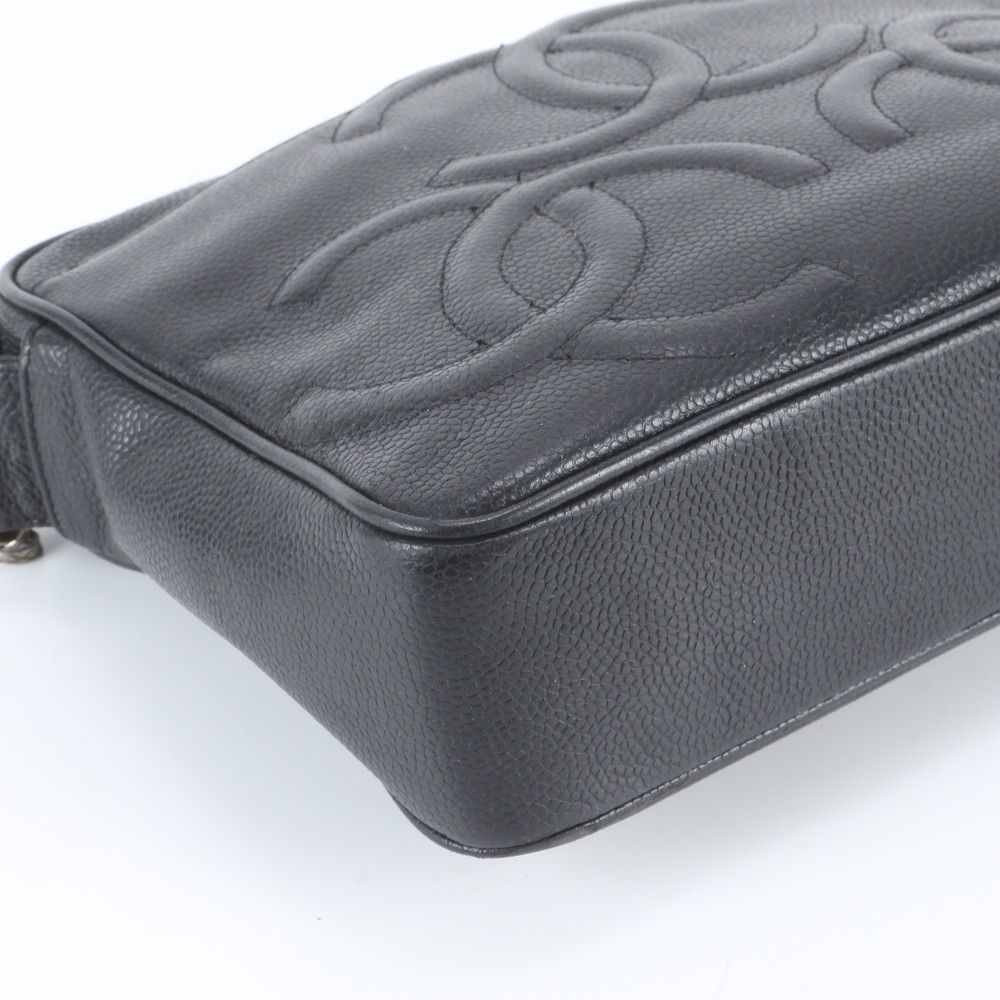 Chanel Triple Coco Caviar Leather Shoulder Bag — view 5