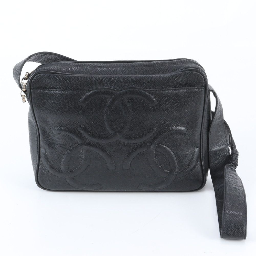 Chanel Triple Coco Caviar Leather Shoulder Bag