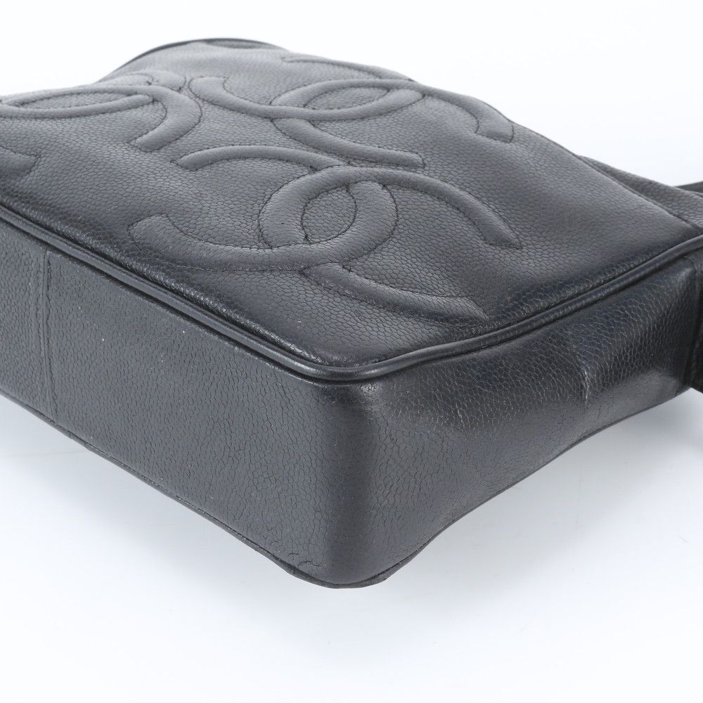 Chanel Triple Coco Caviar Leather Shoulder Bag — view 4