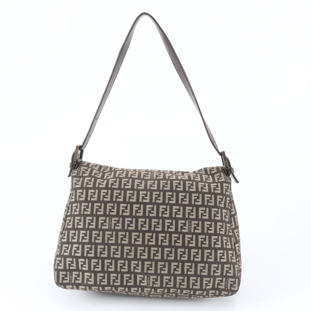 Fendi Zucchino Mamma Baguette Bucket Leather Shoulder Bag — view 3