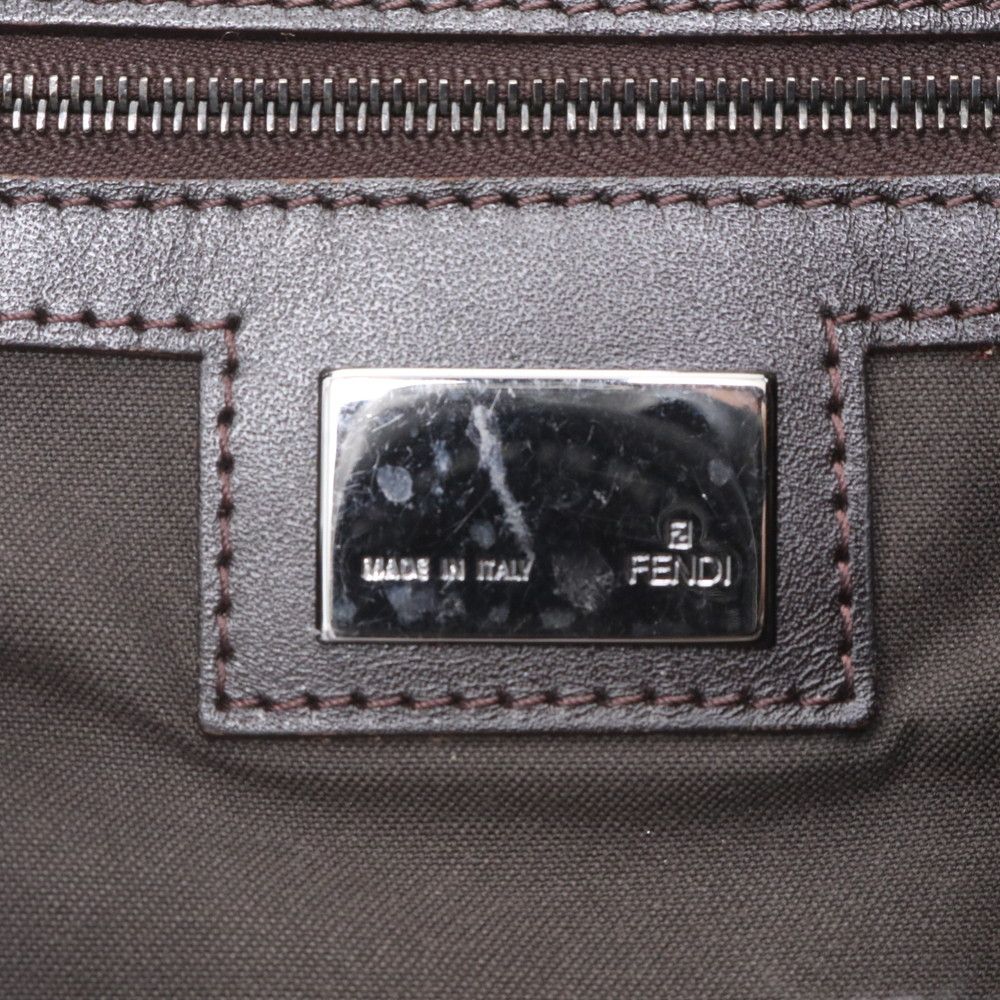 Fendi Zucchino Mamma Baguette Bucket Leather Shoulder Bag — view 8