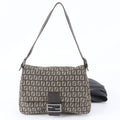 Fendi Zucchino Mamma Baguette Bucket Leather Shoulder Bag