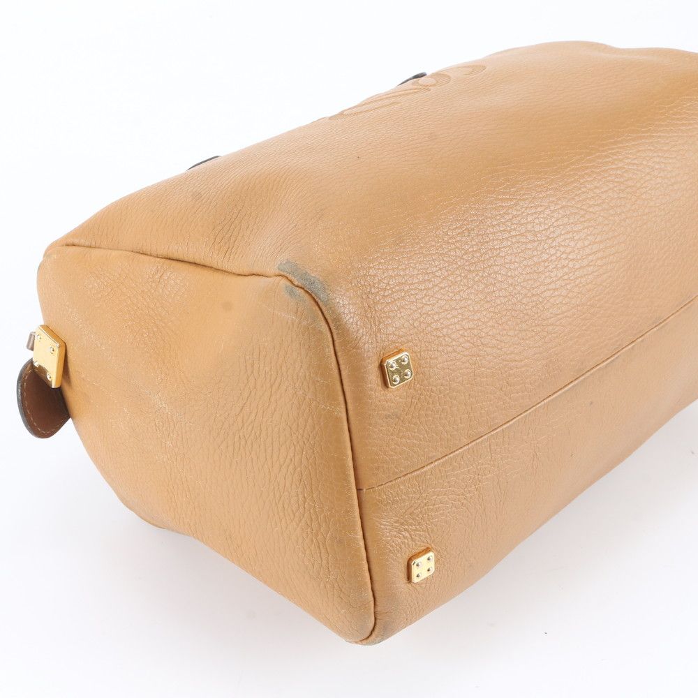 Loewe Vintage Anagram Mini Boston Leather Handbag Tote — view 5