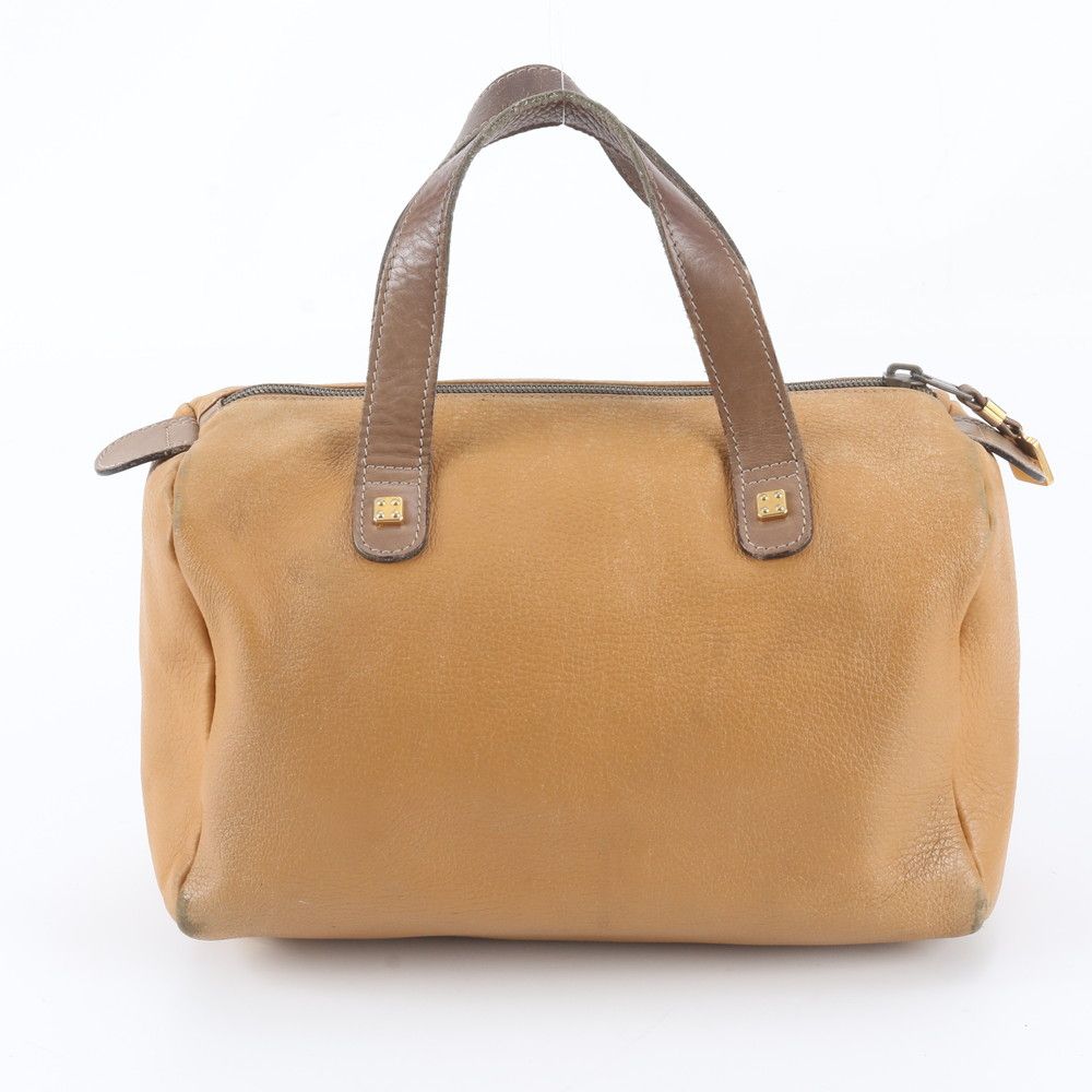 Loewe Vintage Anagram Mini Boston Leather Handbag Tote — view 3