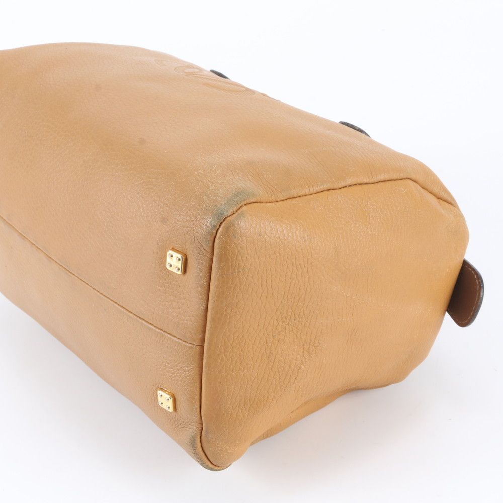 Loewe Vintage Anagram Mini Boston Leather Handbag Tote — view 4