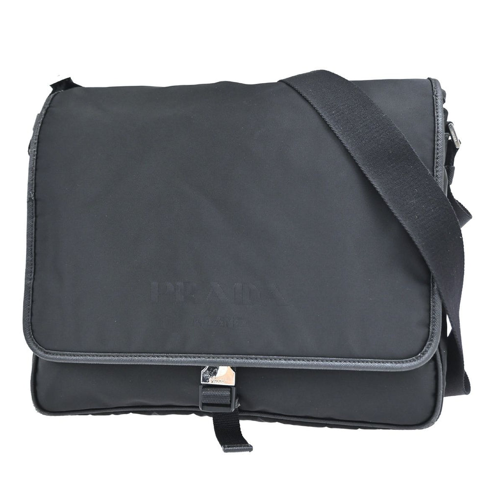 Prada Messenger Bag Black Nylon Saffiano