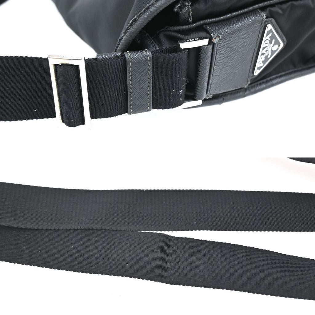 Prada Messenger Bag Black Nylon Saffiano — view 7