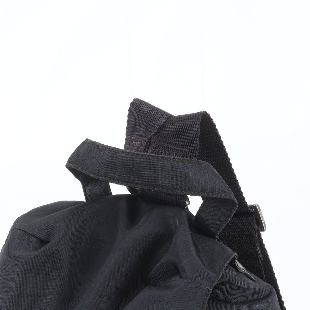 Prada Tessuto Nylon Triangle Logo Leather Backpack Shoulder Bag — view 2