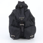 Prada Tessuto Nylon Triangle Logo Leather Backpack Shoulder Bag