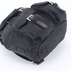 Prada Tessuto Nylon Triangle Logo Leather Backpack Shoulder Bag — view 5
