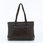 Gucci GG Canvas Leather Tote Bag Shoulder Hand Brown