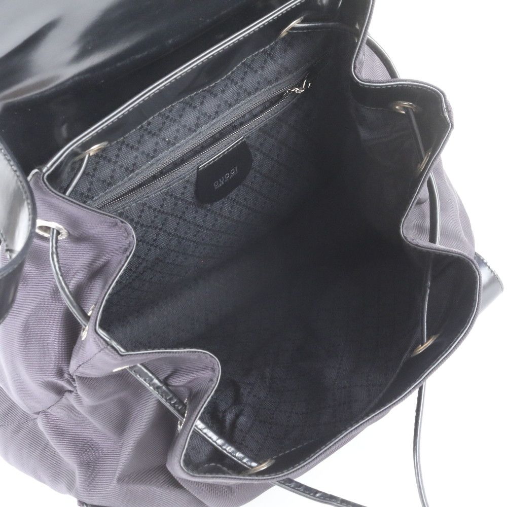 Gucci Bamboo Leather Backpack Shoulder Bag Black — view 7