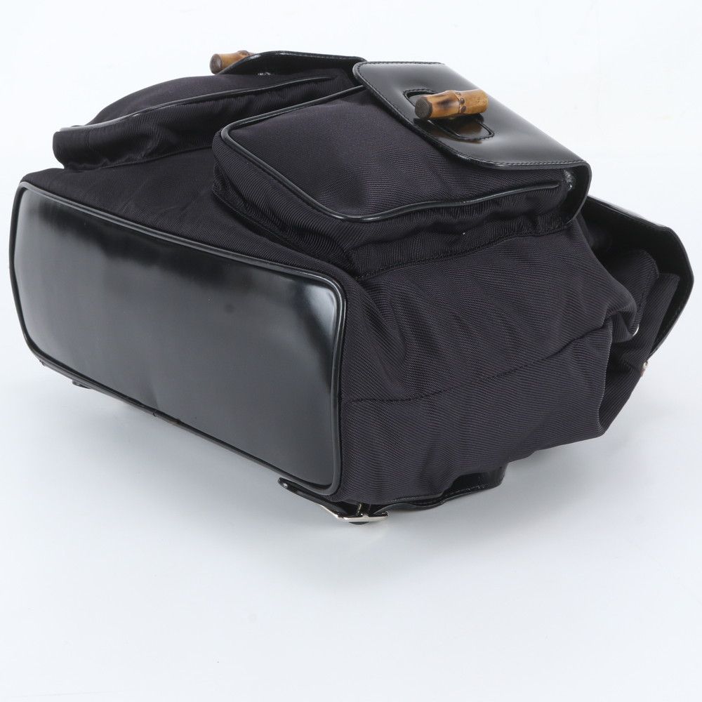 Gucci Bamboo Leather Backpack Shoulder Bag Black — view 4