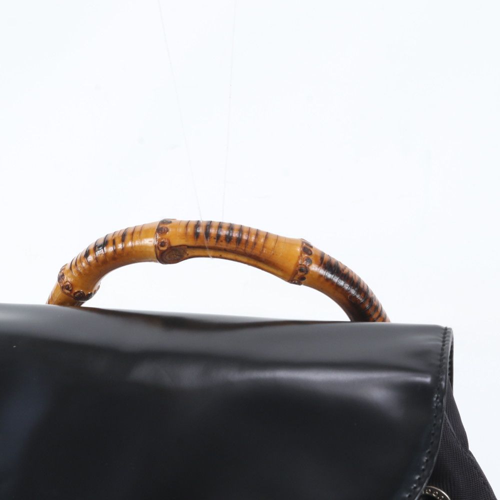 Gucci Bamboo Leather Backpack Shoulder Bag Black — view 2