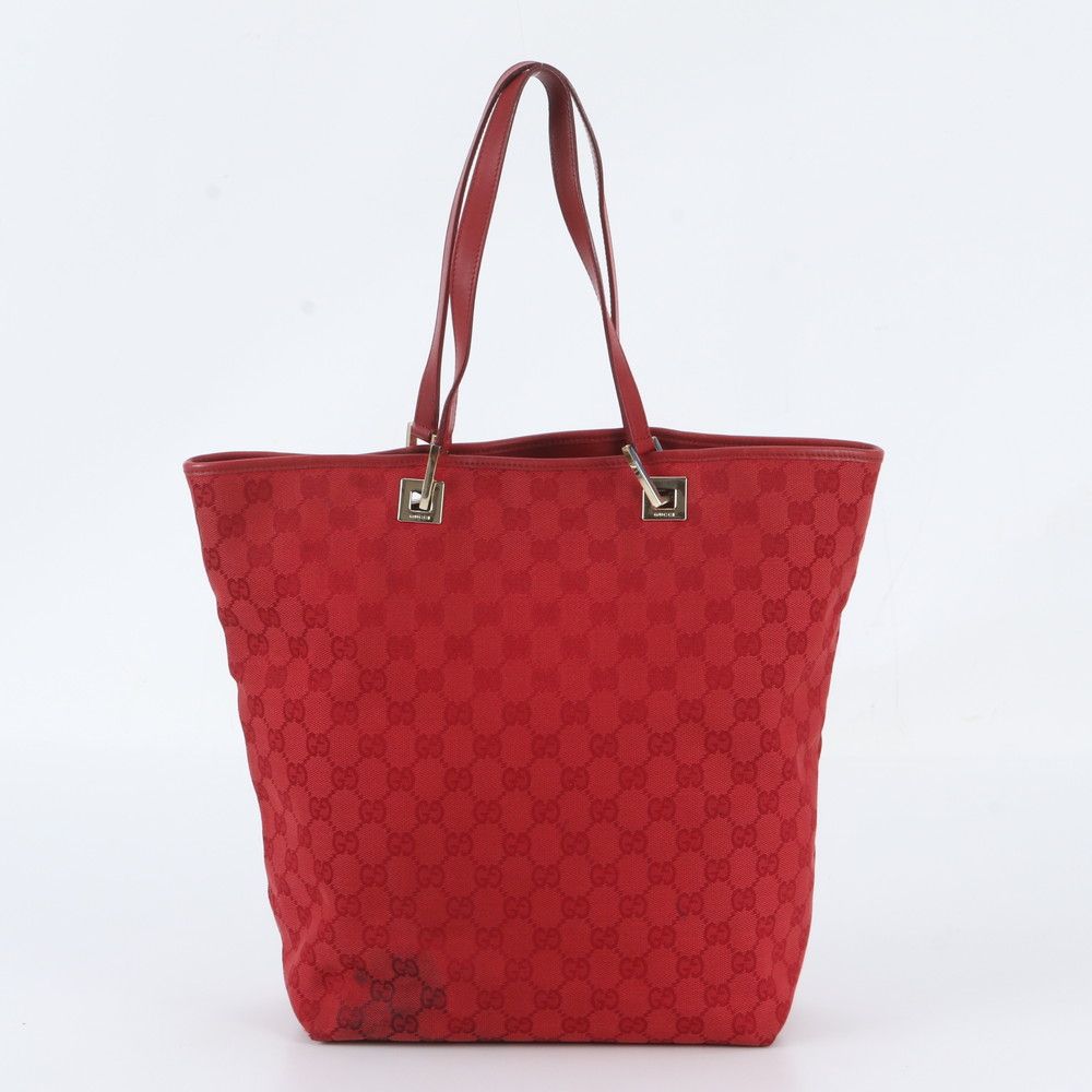 Gucci GG Canvas Leather Tote Bag Shoulder Hand — view 3