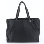 Gucci GG Nylon Leather Tote Bag Shoulder Business Document Black — view 3