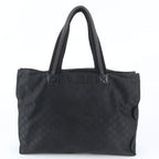 Gucci GG Nylon Leather Tote Bag Shoulder Business Document Black