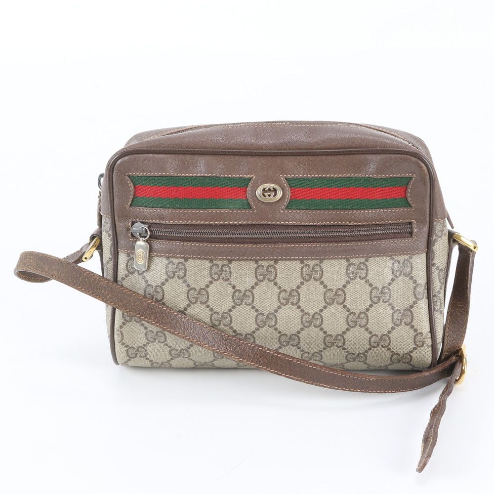 Gucci Vintage GG Supreme Sherry Line 119 02 087 Leather Shoulder Bag