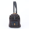 Gucci Bamboo Leather Backpack Shoulder Bag Navy