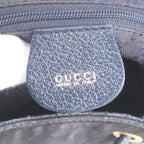 Gucci Bamboo Leather Backpack Shoulder Bag Navy — view 8