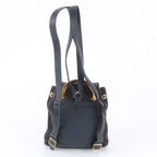 Gucci Bamboo Leather Backpack Shoulder Bag Navy — view 3