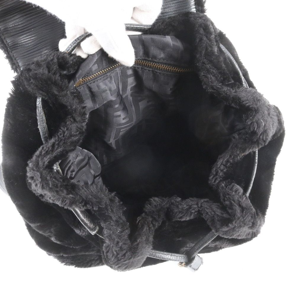 Fendi Leather Backpack Shoulder Bag Black — view 7
